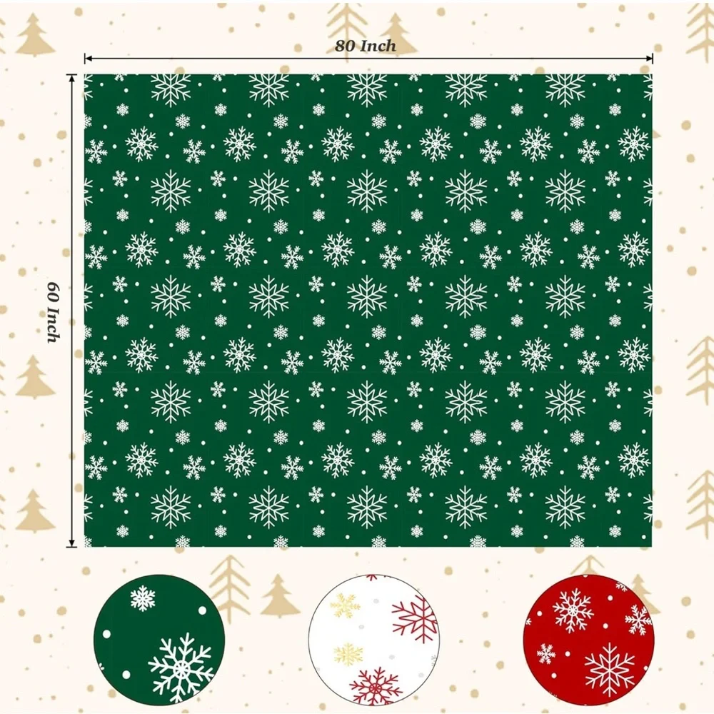 Festive Green Snowflake Throw Blanket
